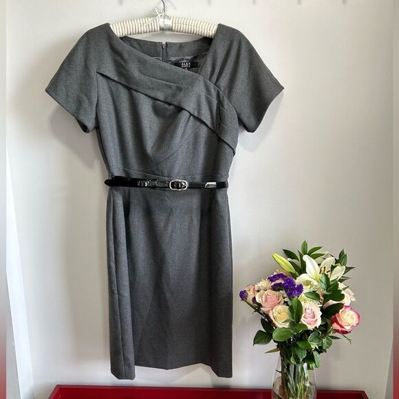 Alex Marie Charcoal Grey Sheath Dress - Picture 1 of 7